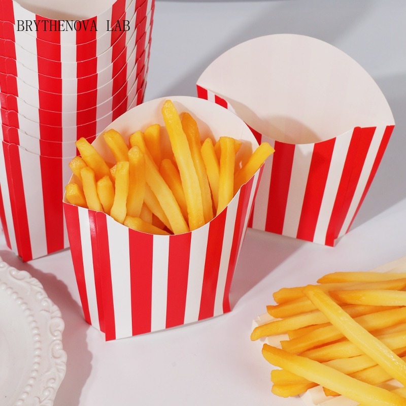 Home Cinema Events - 50 stuks gestreept wegwerp feesttafelgerei popcorn-