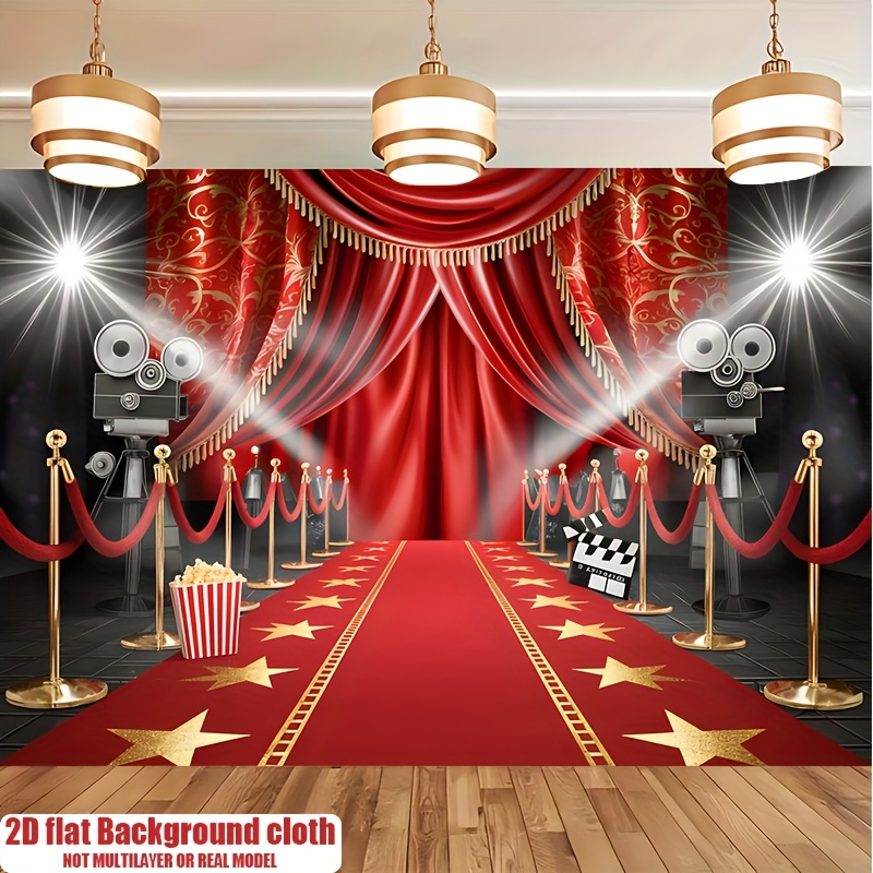 Home Cinema Events - roodtapijt filmpremièretapijt glamoureus evenemententhema wandkleed gouden