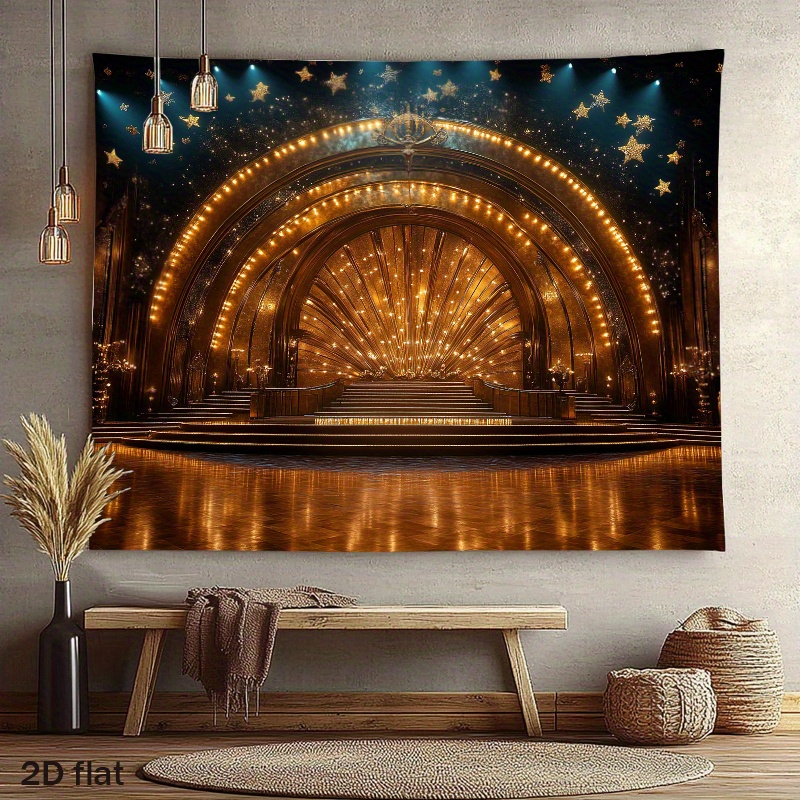 Home Cinema Events - Luxe gouden theaterpodium boogverlichting sterren spotlight