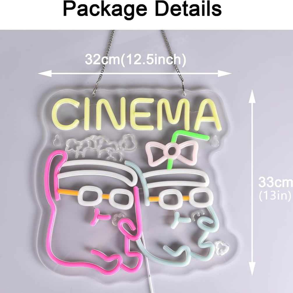 Cinema Neon Sign LED Popcorn D - Home Cinema Films recensie en prijs