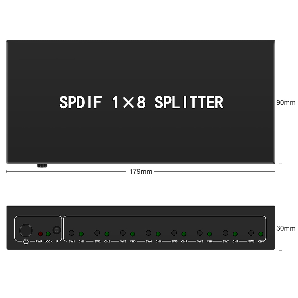 Optische Audio Splitter,1 In 8 - Home Cinema Unit recensie en prijs