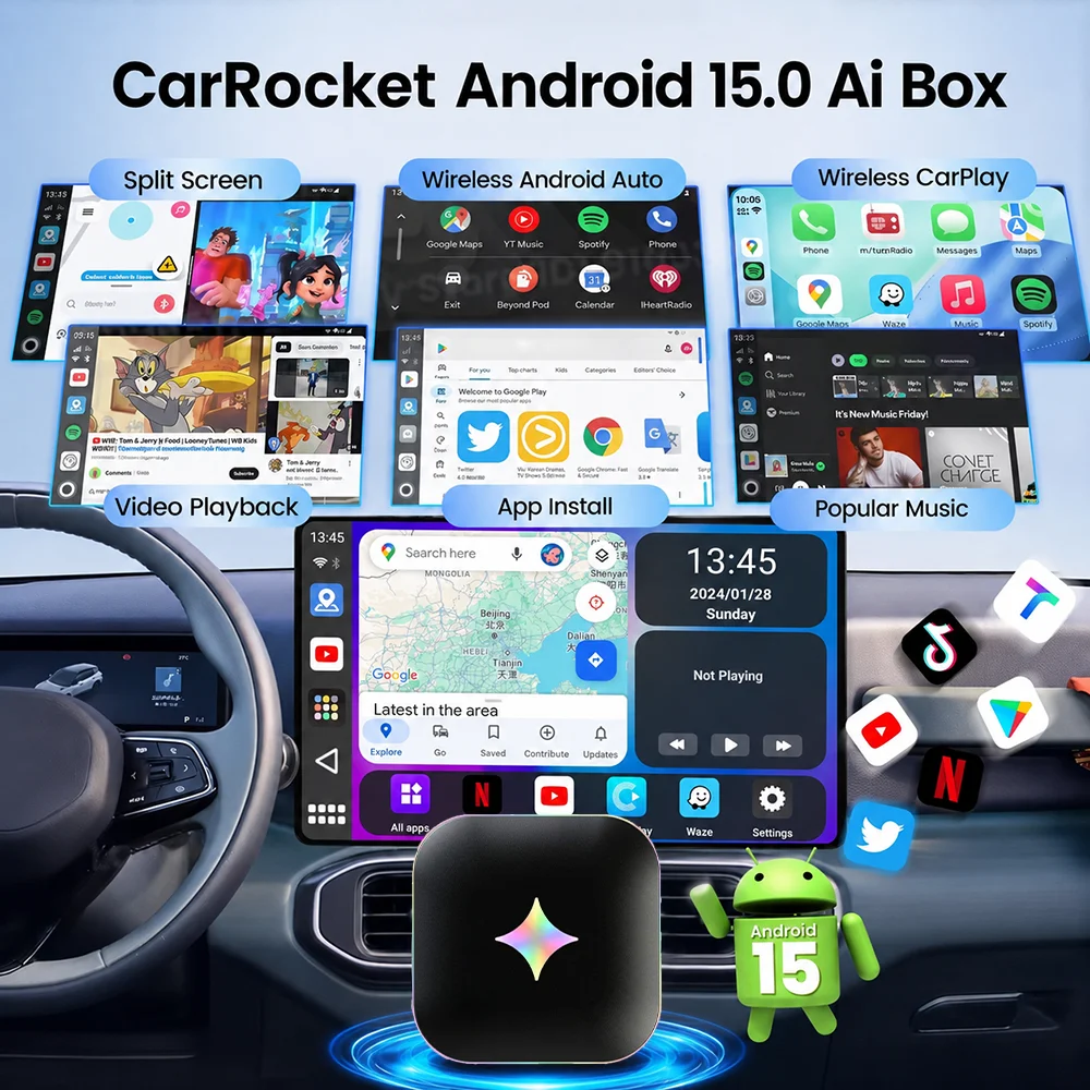2026Android15 CarPlay Ai Box C - Home Cinema Youtube recensie en prijs
