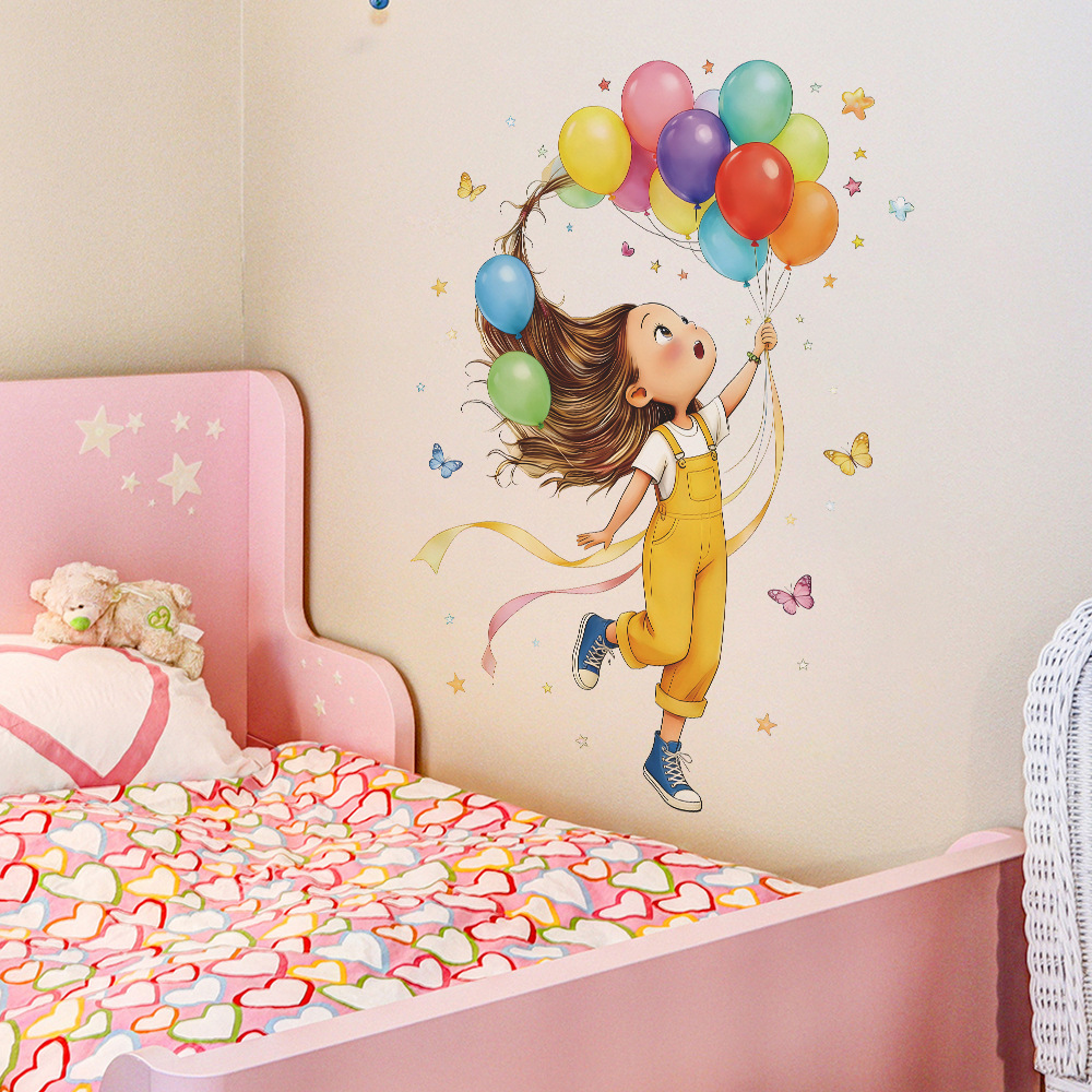 Cartoon klein meisje ballon vl - Home Cinema Wall recensie en prijs