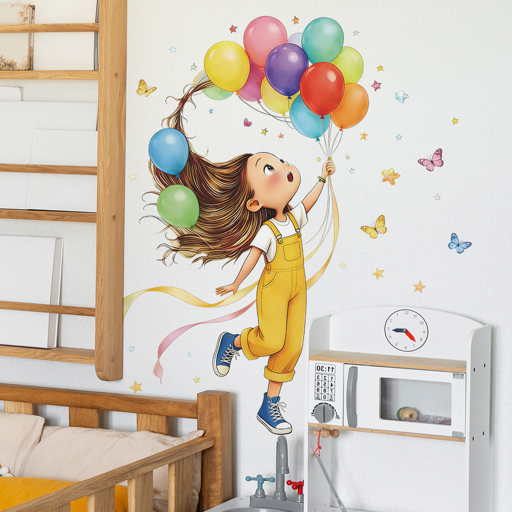 Cartoon klein meisje ballon vl - Home Cinema Wall recensie en prijs