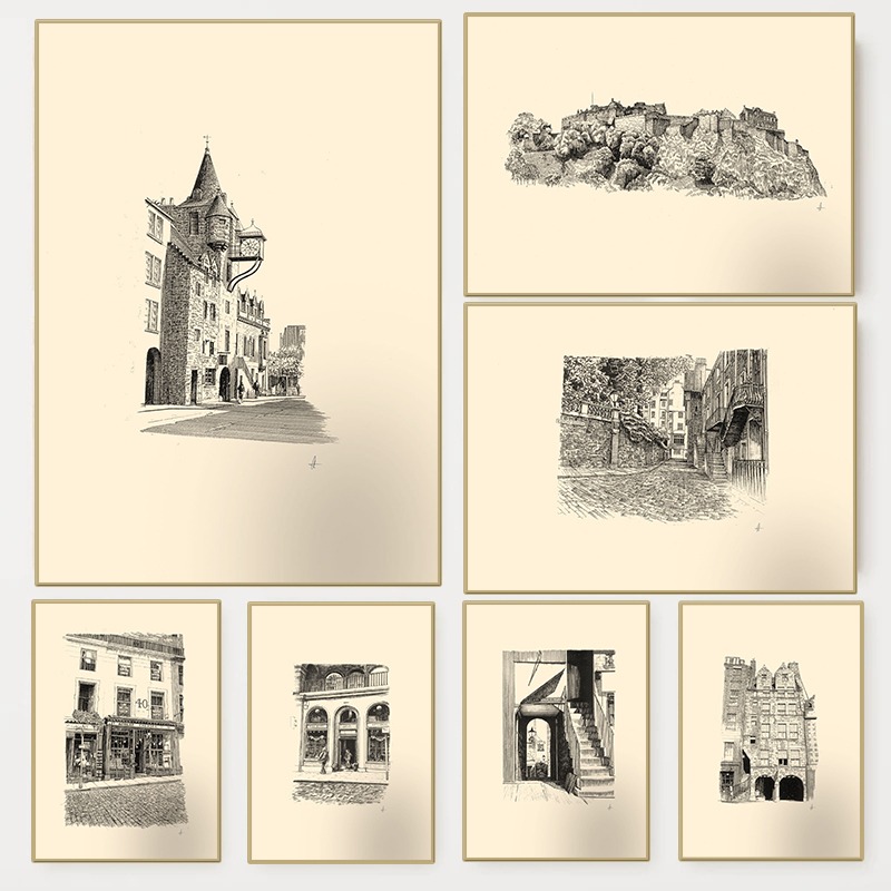 Vintage Edinburgh Castle Pen I - Home Cinema Wall recensie en prijs